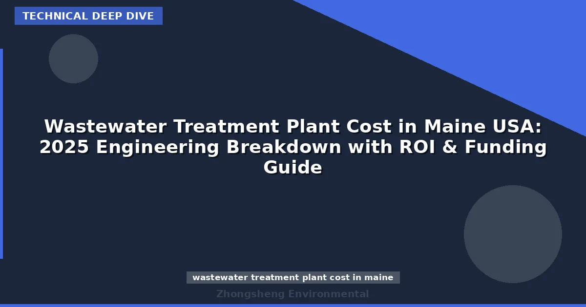 Wastewater Treatment Plant Cost in Maine USA: 2025 Engineering Breakdown with ROI & Funding Guide