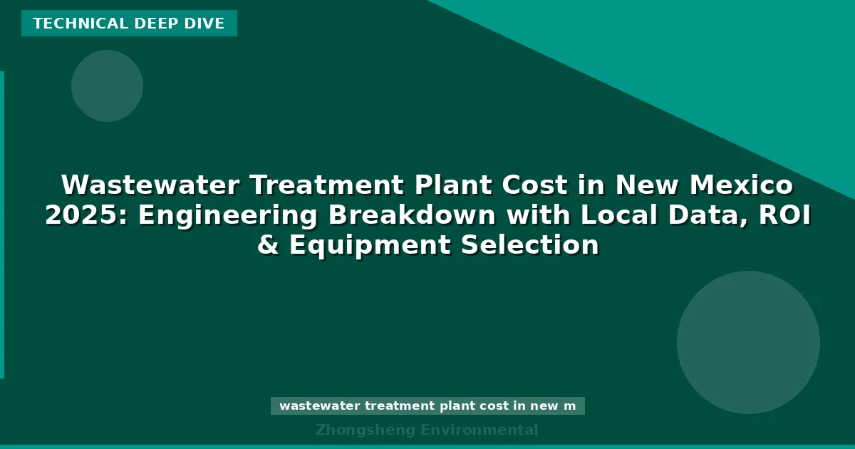 Wastewater Treatment Plant Cost in New Mexico 2025: Engineering Breakdown with Local Data, ROI & Equipment Selection