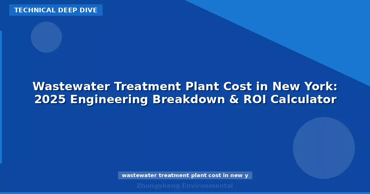 Wastewater Treatment Plant Cost in New York: 2025 Engineering Breakdown & ROI Calculator