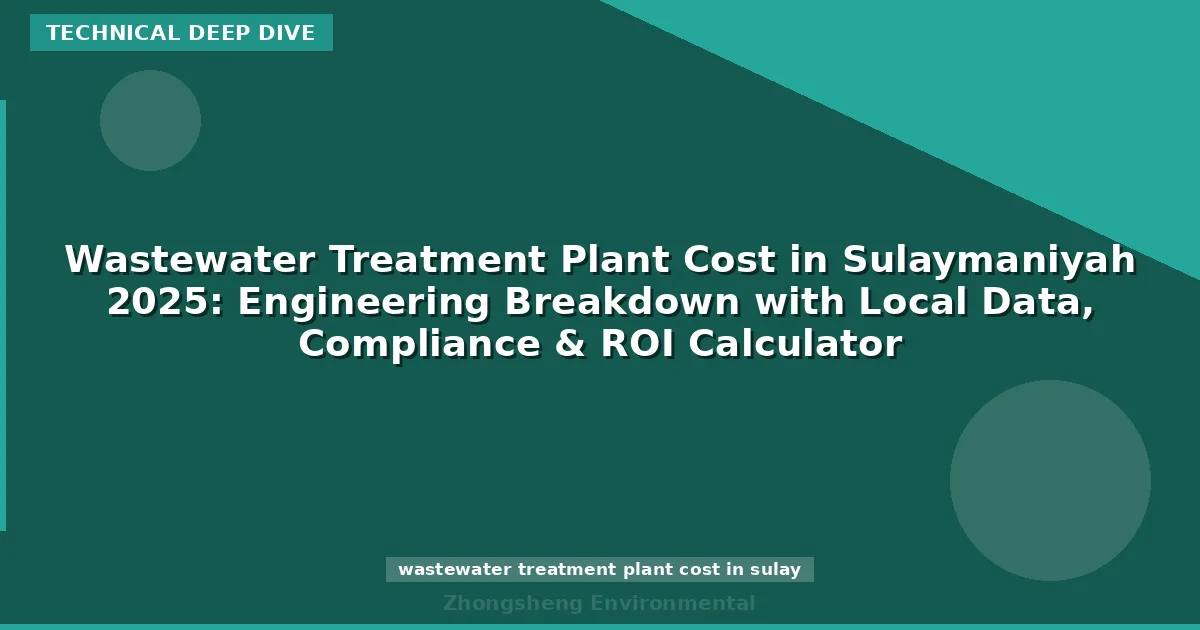 Wastewater Treatment Plant Cost in Sulaymaniyah 2025: Engineering Breakdown with Local Data, Compliance & ROI Calculator