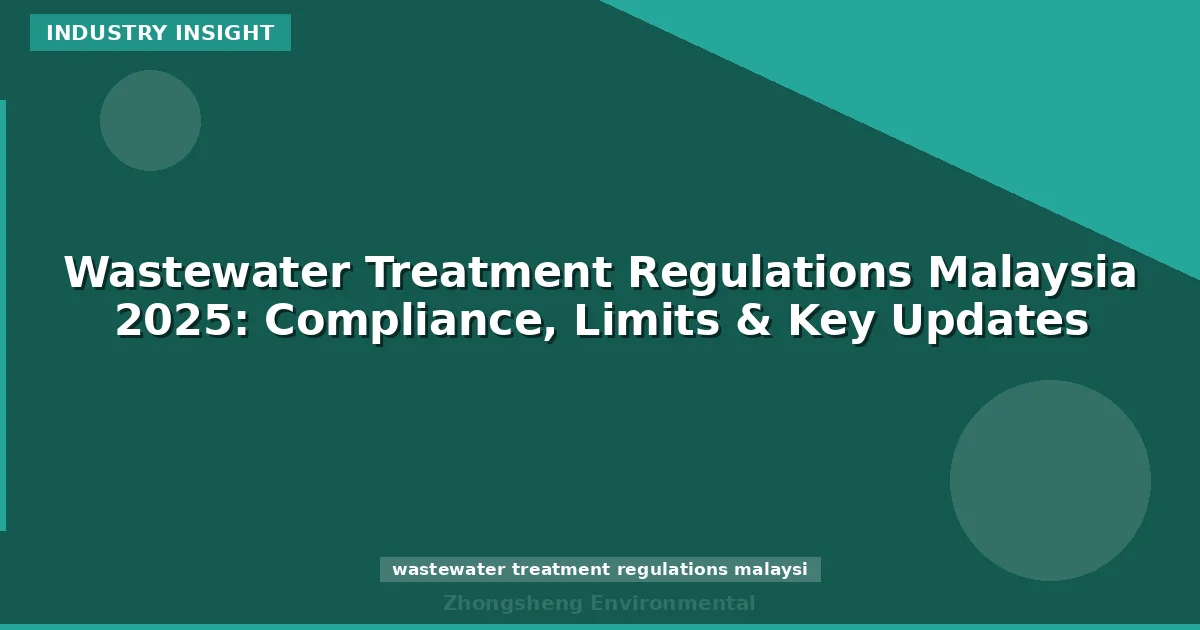 Wastewater Treatment Regulations Malaysia 2025: Compliance, Limits & Key Updates