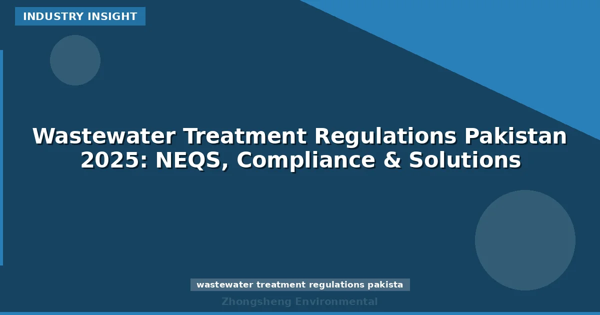 Wastewater Treatment Regulations Pakistan 2025: NEQS, Compliance & Solutions