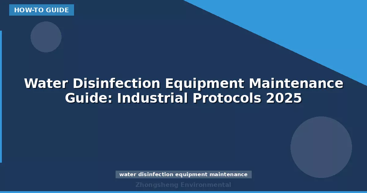 Water Disinfection Equipment Maintenance Guide: Industrial Protocols 2025