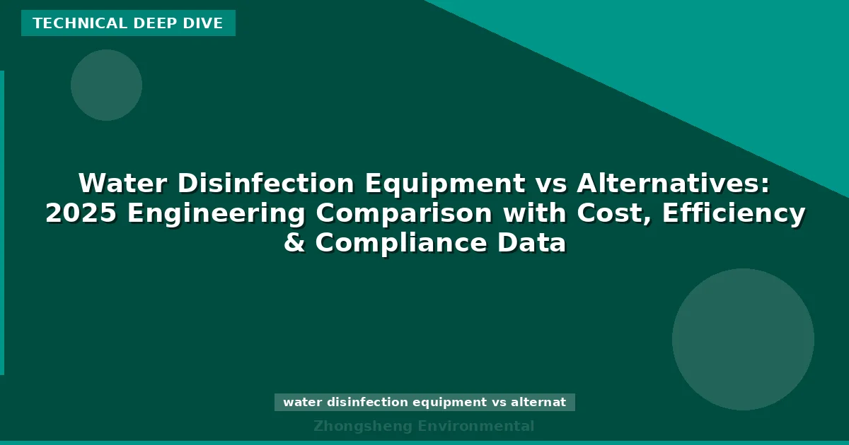 Water Disinfection Equipment vs Alternatives: 2025 Engineering Comparison with Cost, Efficiency & Compliance Data