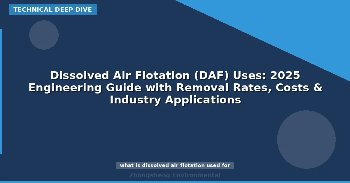Dissolved Air Flotation (DAF) Uses: 2025 Engineering Guide with Removal Rates, Costs & Industry Applications