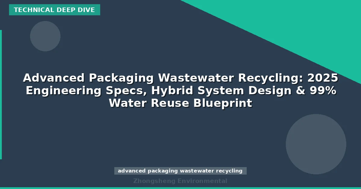 Advanced Packaging Wastewater Recycling: 2025 Engineering Specs, Hybrid System Design & 99% Water Reuse Blueprint