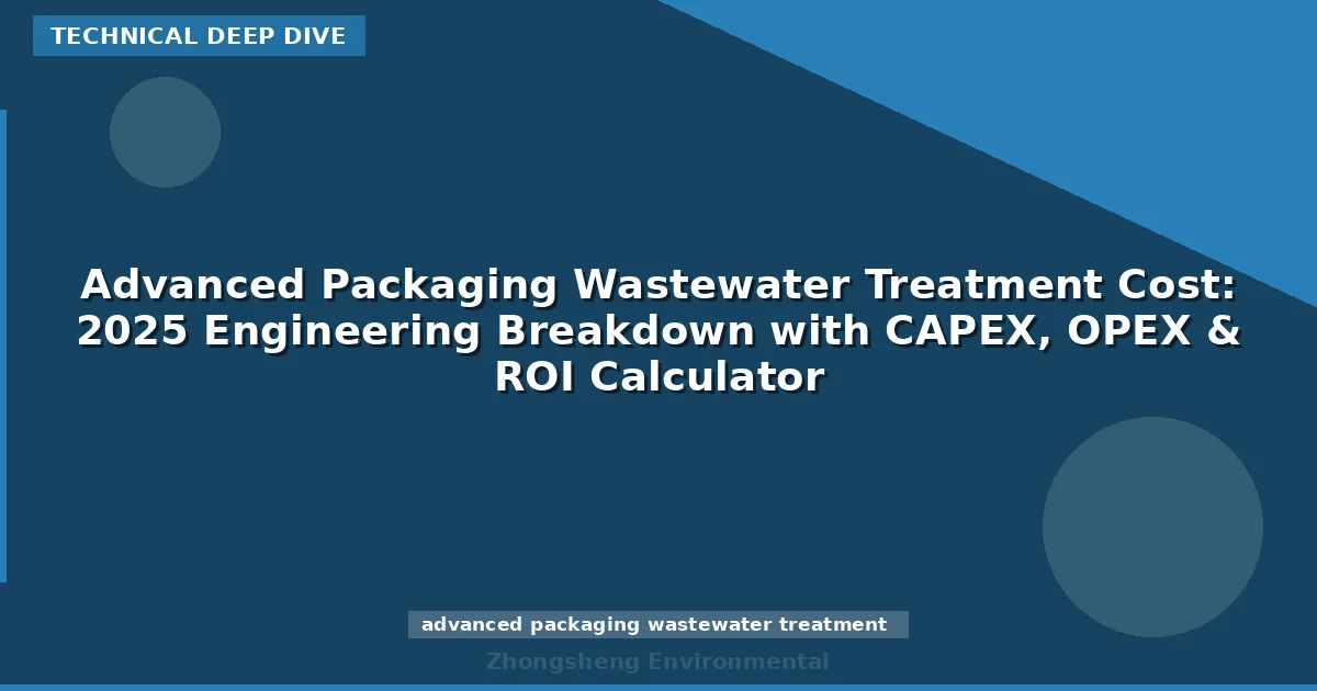 Advanced Packaging Wastewater Treatment Cost: 2025 Engineering Breakdown with CAPEX, OPEX & ROI Calculator