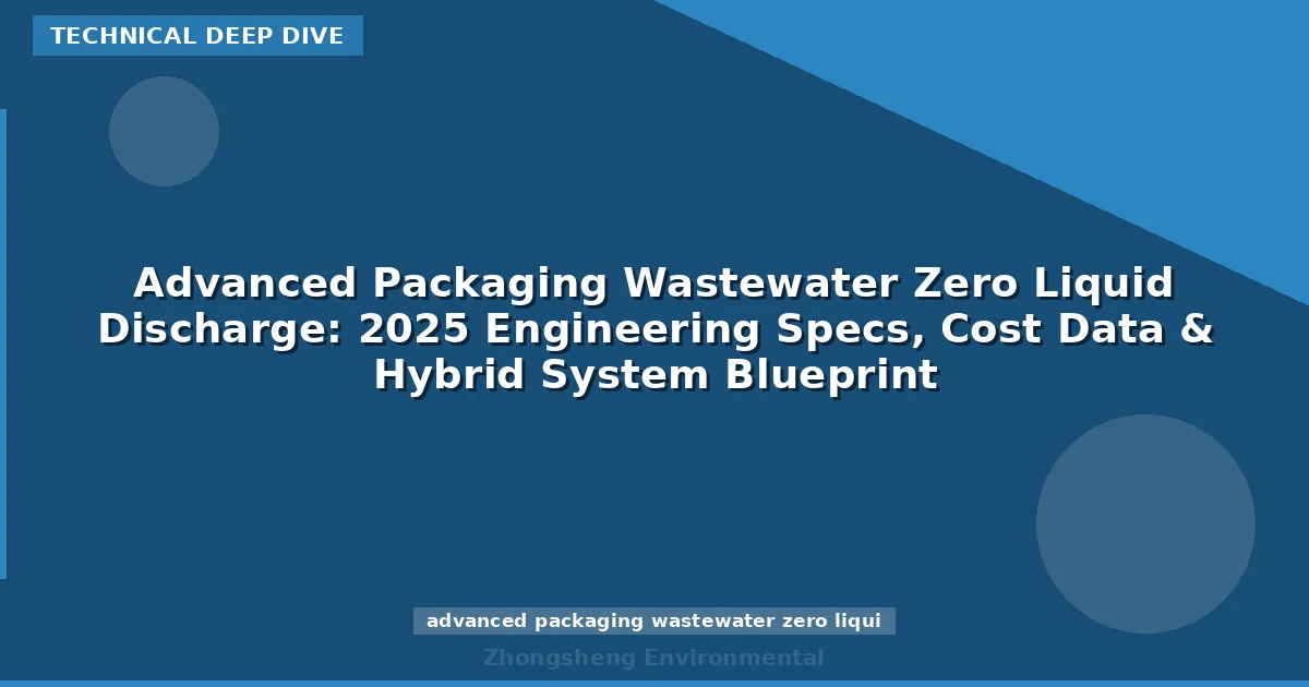 Advanced Packaging Wastewater Zero Liquid Discharge: 2025 Engineering Specs, Cost Data & Hybrid System Blueprint