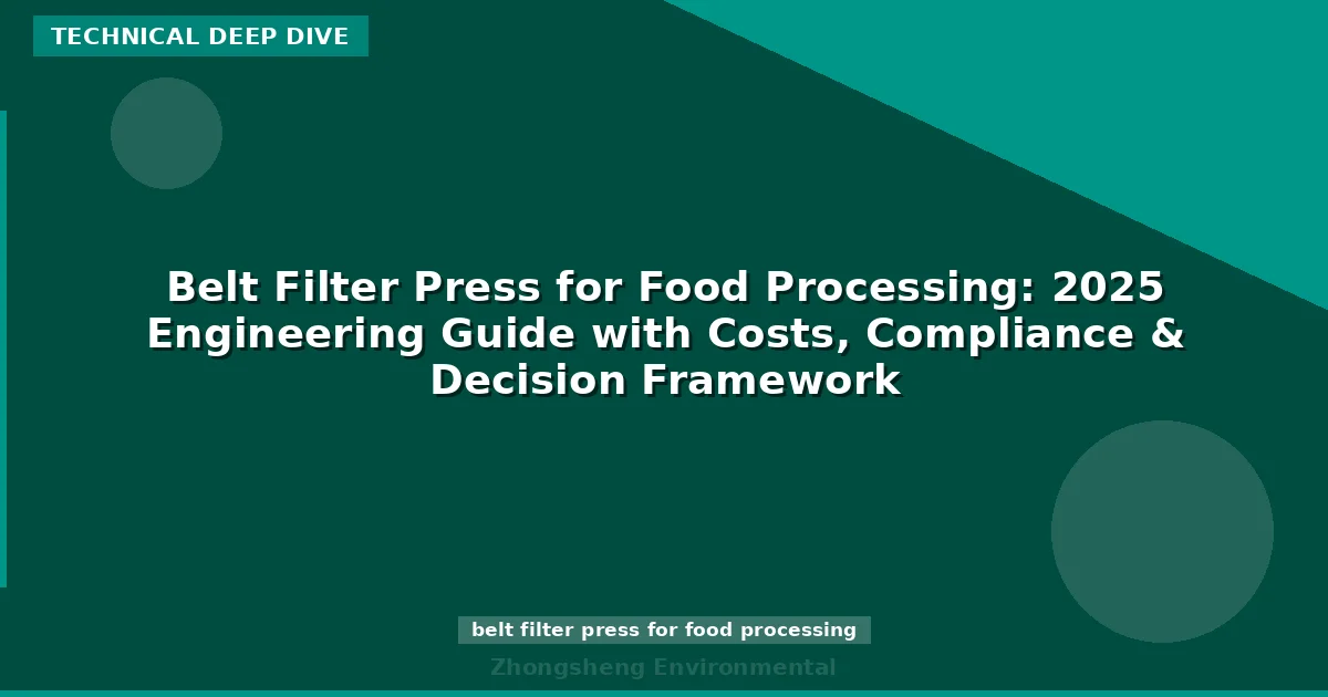 Belt Filter Press for Food Processing: 2025 Engineering Guide with Costs, Compliance & Decision Framework
