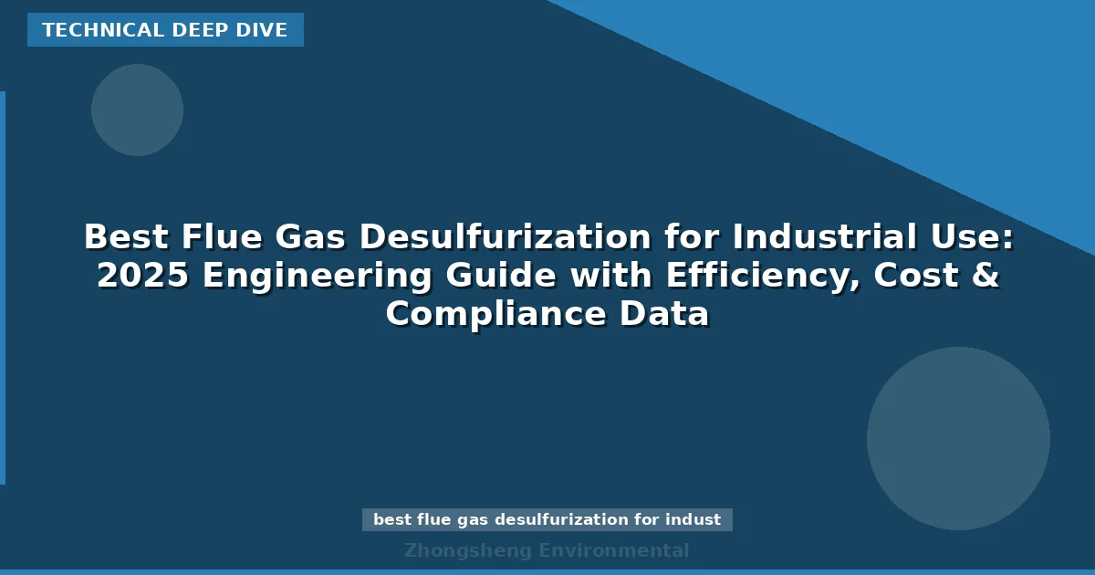 Best Flue Gas Desulfurization for Industrial Use: 2025 Engineering Guide with Efficiency, Cost & Compliance Data