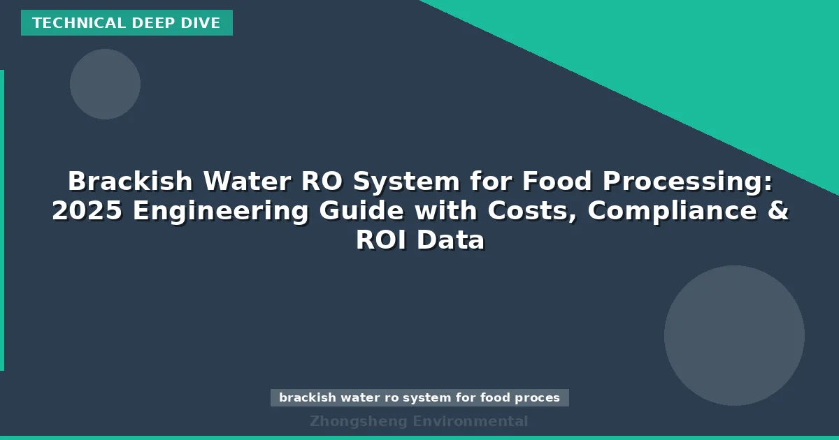 Brackish Water RO System for Food Processing: 2025 Engineering Guide with Costs, Compliance & ROI Data