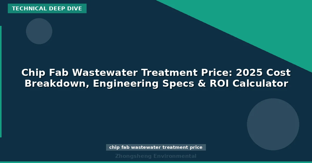 Chip Fab Wastewater Treatment Price: 2025 Cost Breakdown, Engineering Specs & ROI Calculator