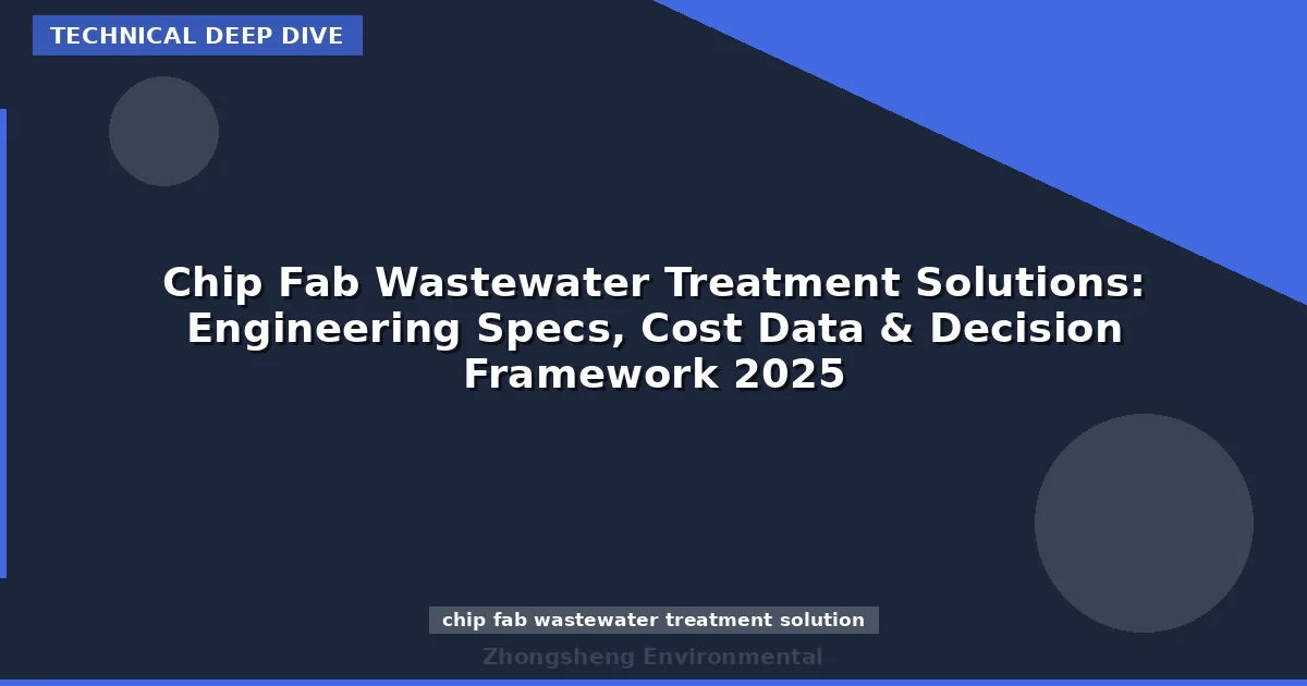 Chip Fab Wastewater Treatment Solutions: Engineering Specs, Cost Data & Decision Framework 2025