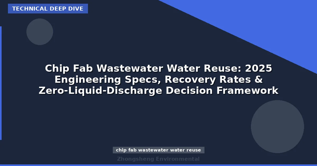 Chip Fab Wastewater Water Reuse: 2025 Engineering Specs, Recovery Rates & Zero-Liquid-Discharge Decision Framework