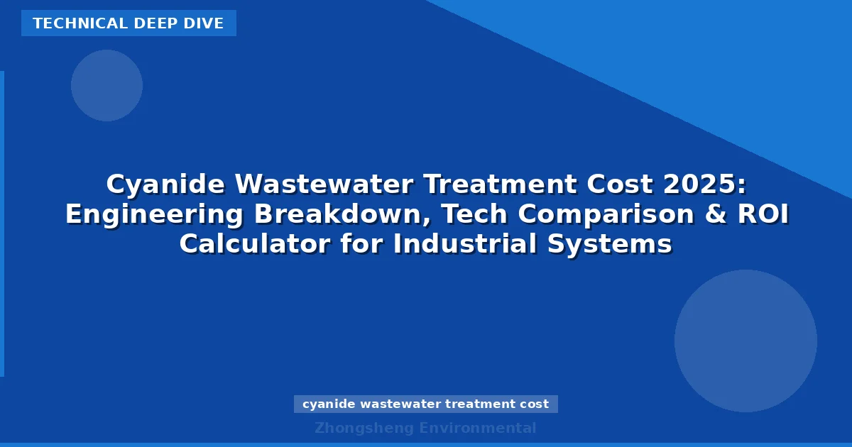 Cyanide Wastewater Treatment Cost 2025: Engineering Breakdown, Tech Comparison & ROI Calculator for Industrial Systems