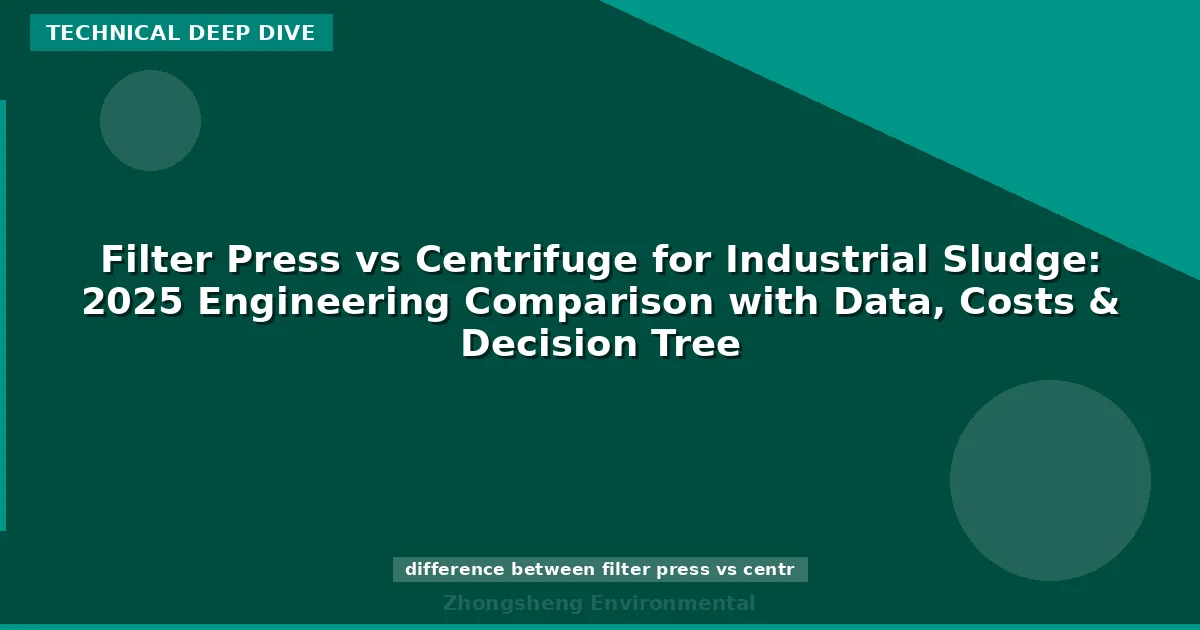 Filter Press vs Centrifuge for Industrial Sludge: 2025 Engineering Comparison with Data, Costs & Decision Tree