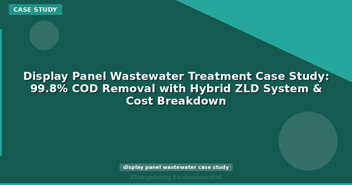 Display Panel Wastewater Treatment Case Study: 99.8% COD Removal with Hybrid ZLD System & Cost Breakdown