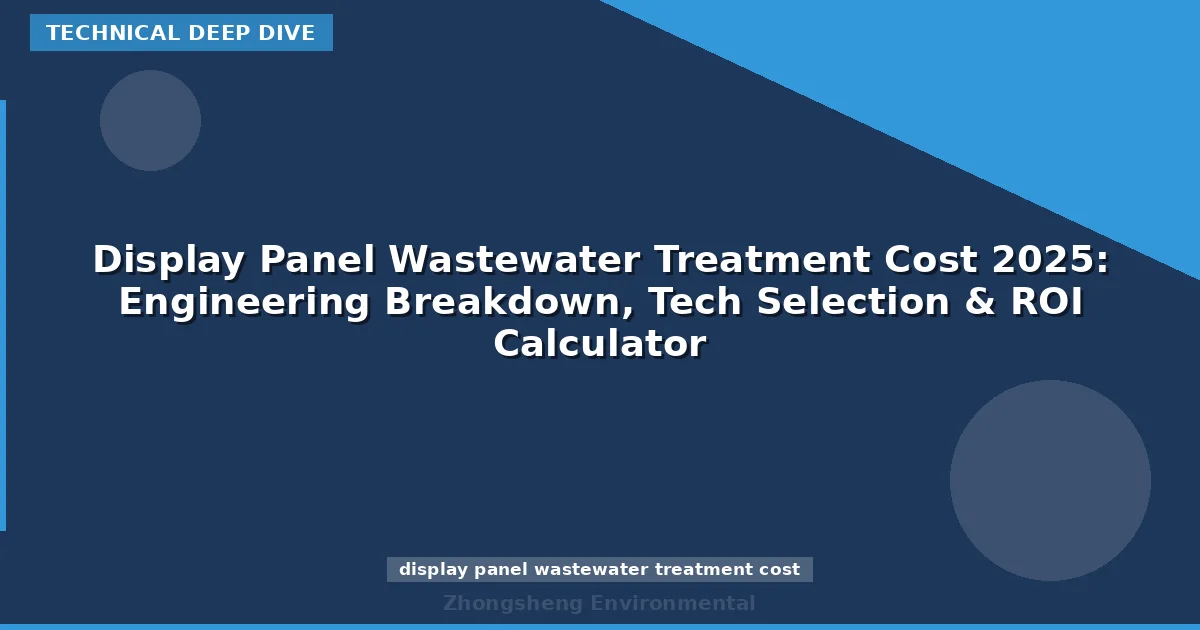 Display Panel Wastewater Treatment Cost 2025: Engineering Breakdown, Tech Selection & ROI Calculator