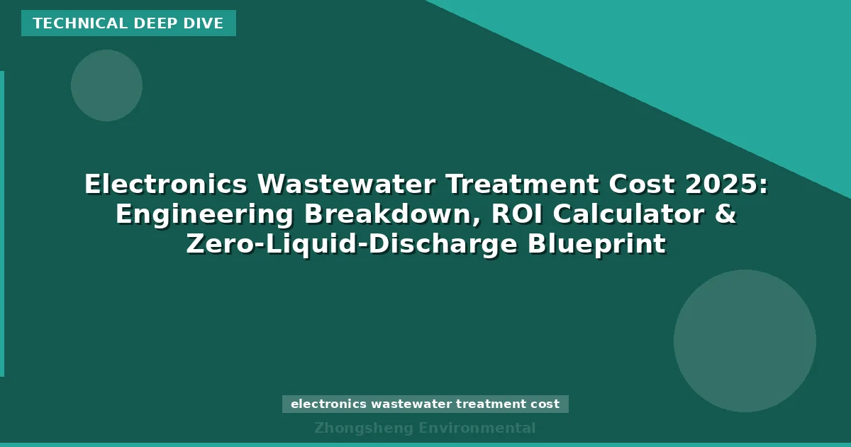 Electronics Wastewater Treatment Cost 2025: Engineering Breakdown, ROI Calculator & Zero-Liquid-Discharge Blueprint
