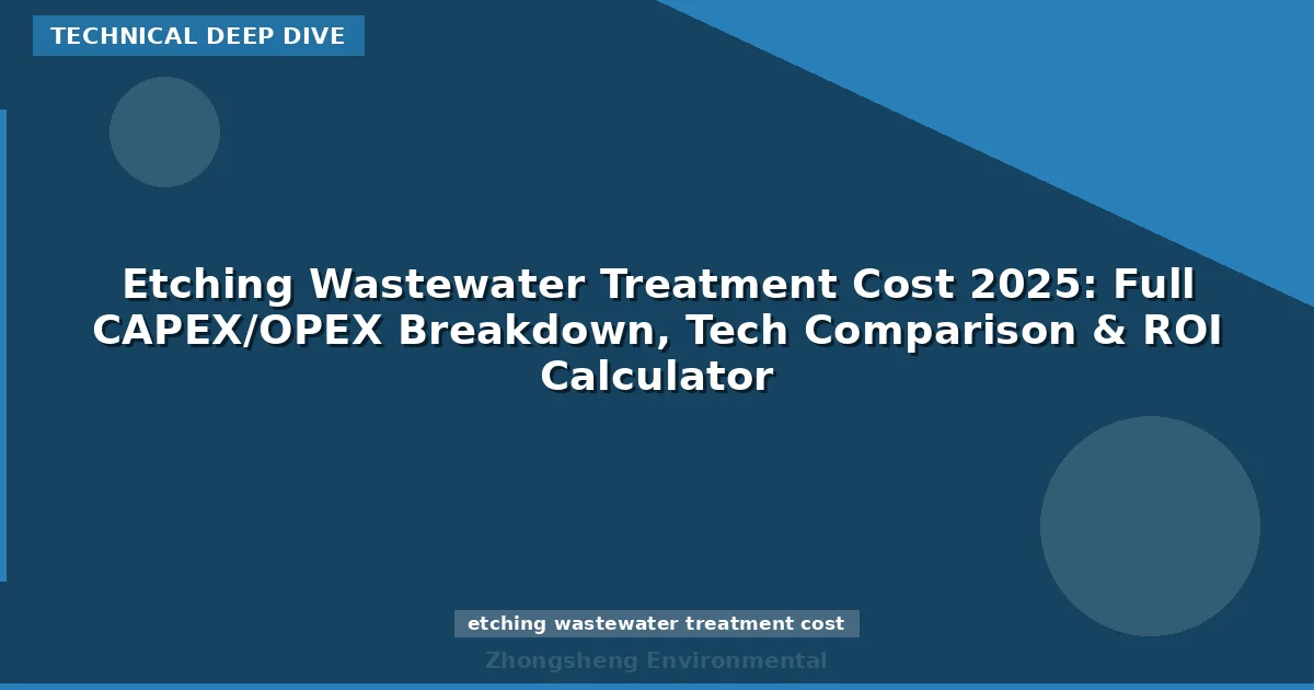 Etching Wastewater Treatment Cost 2025: Full CAPEX/OPEX Breakdown, Tech Comparison & ROI Calculator