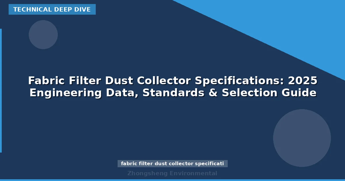 Fabric Filter Dust Collector Specifications: 2025 Engineering Data, Standards & Selection Guide