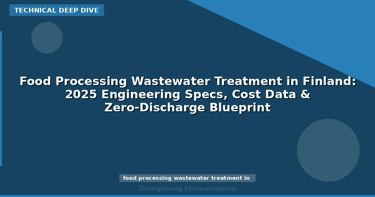 Food Processing Wastewater Treatment in Finland: 2025 Engineering Specs, Cost Data & Zero-Discharge Blueprint