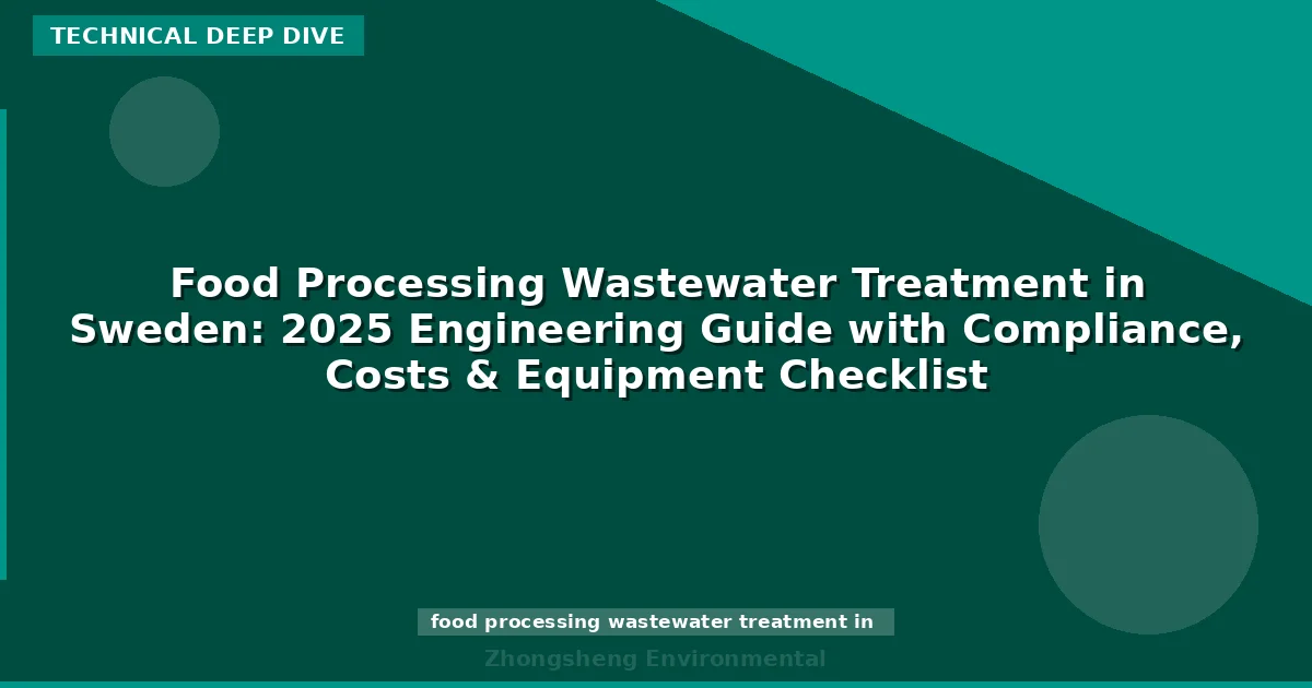 Food Processing Wastewater Treatment in Sweden: 2025 Engineering Guide with Compliance, Costs & Equipment Checklist