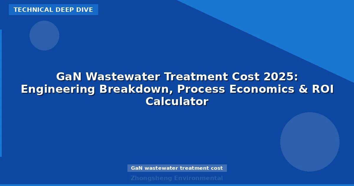 GaN Wastewater Treatment Cost 2025: Engineering Breakdown, Process Economics & ROI Calculator