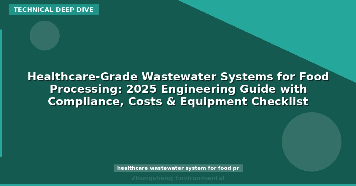 Healthcare-Grade Wastewater Systems for Food Processing: 2025 Engineering Guide with Compliance, Costs & Equipment Checklist