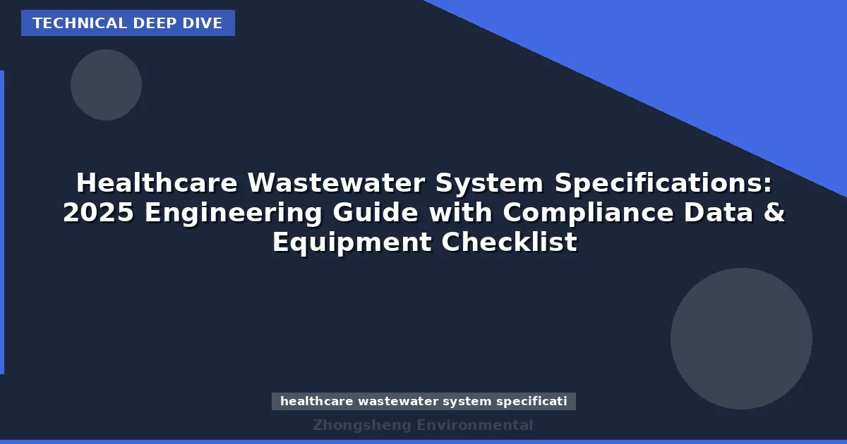 Healthcare Wastewater System Specifications: 2025 Engineering Guide with Compliance Data & Equipment Checklist