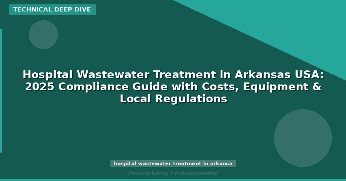 Hospital Wastewater Treatment in Arkansas USA: 2025 Compliance Guide with Costs, Equipment & Local Regulations