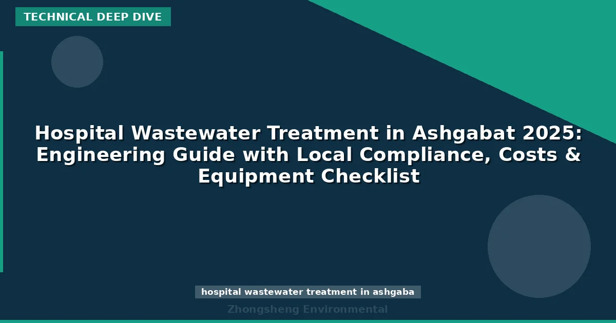 Hospital Wastewater Treatment in Ashgabat 2025: Engineering Guide with Local Compliance, Costs & Equipment Checklist