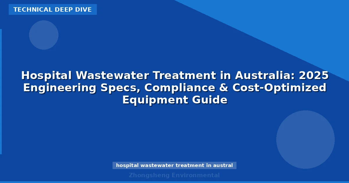 Hospital Wastewater Treatment in Australia: 2025 Engineering Specs, Compliance & Cost-Optimized Equipment Guide