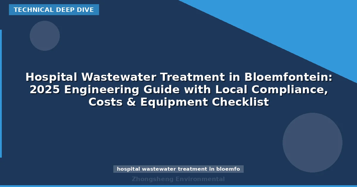 Hospital Wastewater Treatment in Bloemfontein: 2025 Engineering Guide with Local Compliance, Costs & Equipment Checklist