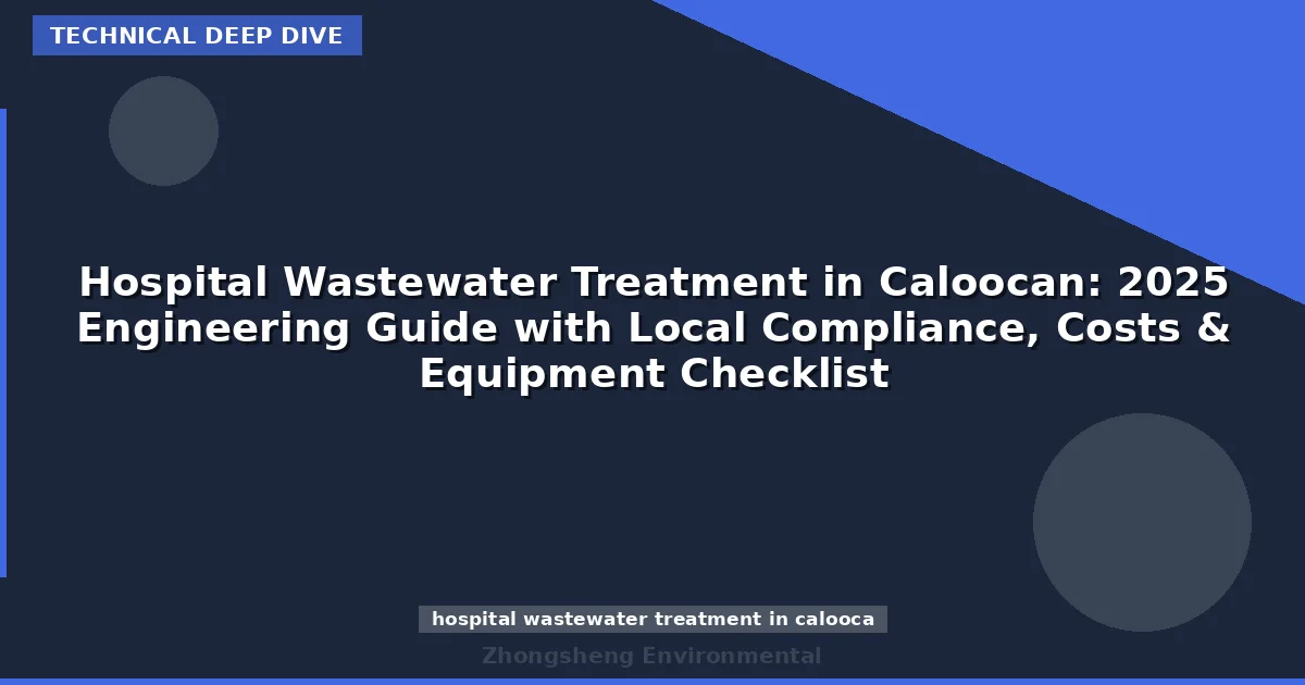 Hospital Wastewater Treatment in Caloocan: 2025 Engineering Guide with Local Compliance, Costs & Equipment Checklist