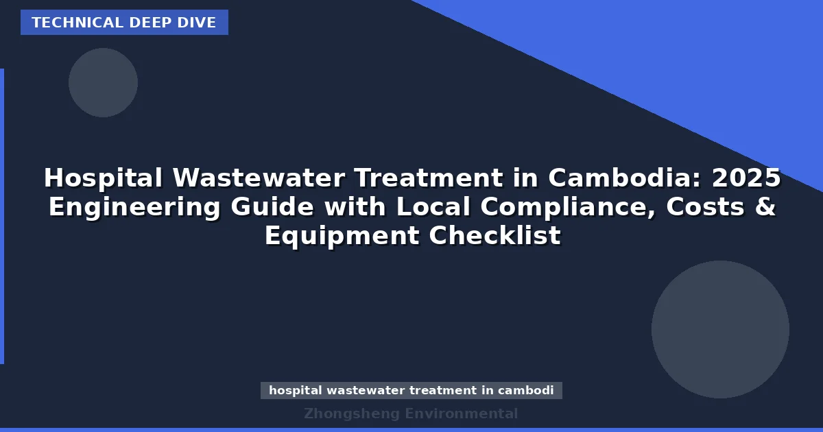 Hospital Wastewater Treatment in Cambodia: 2025 Engineering Guide with Local Compliance, Costs & Equipment Checklist