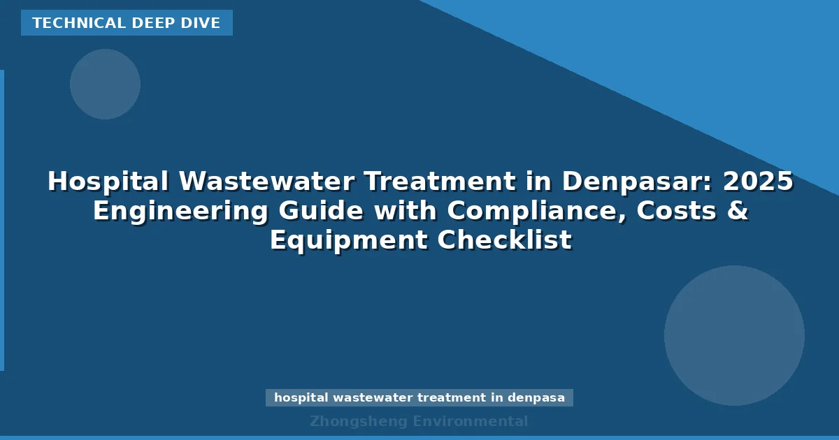 Hospital Wastewater Treatment in Denpasar: 2025 Engineering Guide with Compliance, Costs & Equipment Checklist