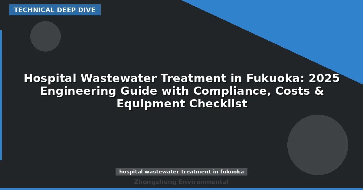 Hospital Wastewater Treatment in Fukuoka: 2025 Engineering Guide with Compliance, Costs & Equipment Checklist