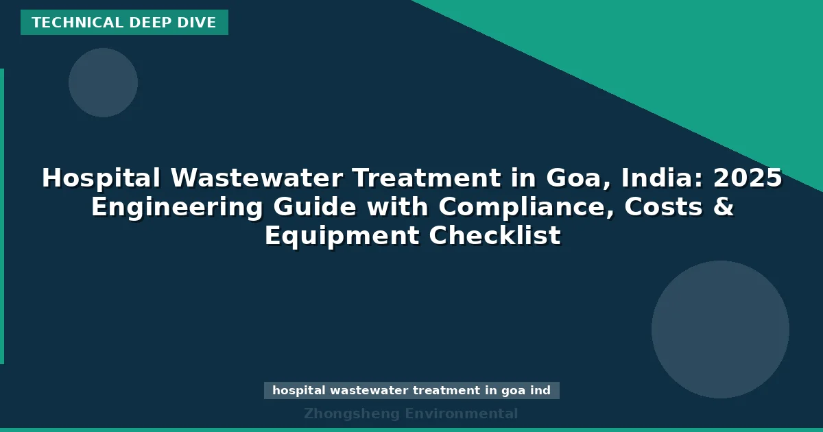 Hospital Wastewater Treatment in Goa, India: 2025 Engineering Guide with Compliance, Costs & Equipment Checklist