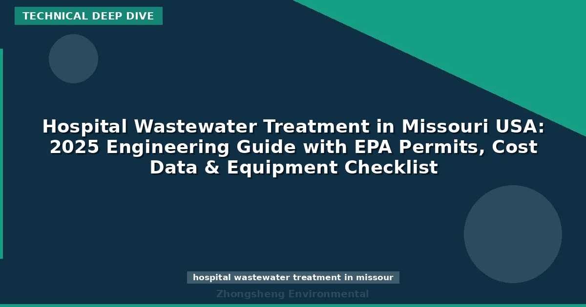 Hospital Wastewater Treatment in Missouri USA: 2025 Engineering Guide with EPA Permits, Cost Data & Equipment Checklist