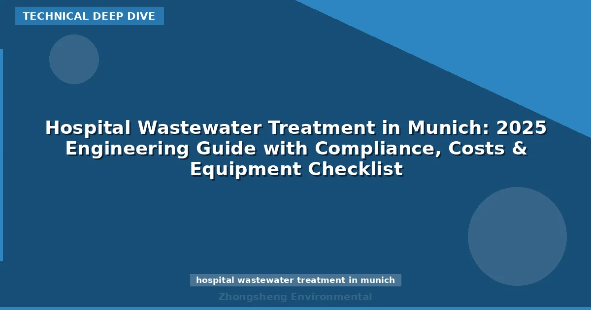 Hospital Wastewater Treatment in Munich: 2025 Engineering Guide with Compliance, Costs & Equipment Checklist