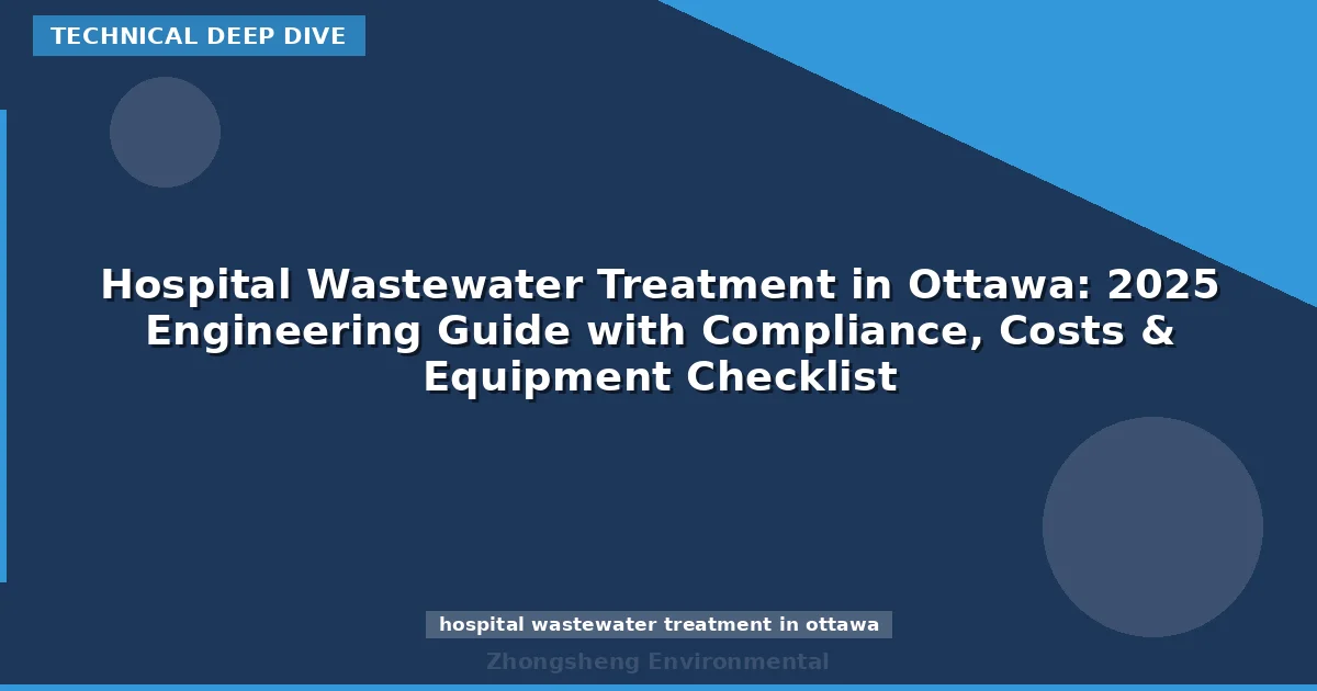 Hospital Wastewater Treatment in Ottawa: 2025 Engineering Guide with Compliance, Costs & Equipment Checklist