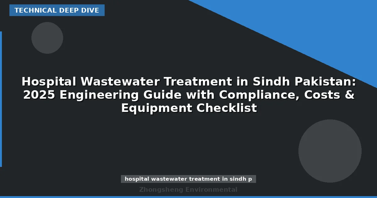 Hospital Wastewater Treatment in Sindh Pakistan: 2025 Engineering Guide with Compliance, Costs & Equipment Checklist