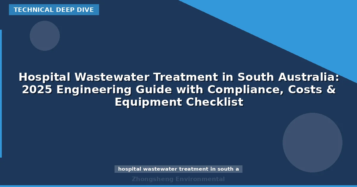 Hospital Wastewater Treatment in South Australia: 2025 Engineering Guide with Compliance, Costs & Equipment Checklist