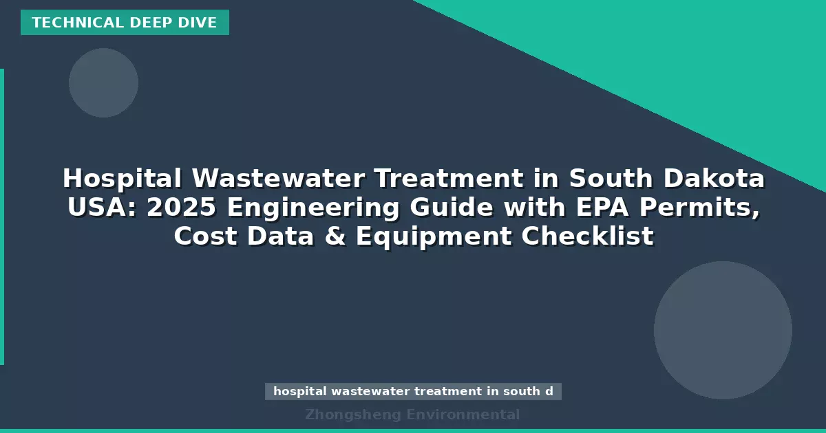 Hospital Wastewater Treatment in South Dakota USA: 2025 Engineering Guide with EPA Permits, Cost Data & Equipment Checklist