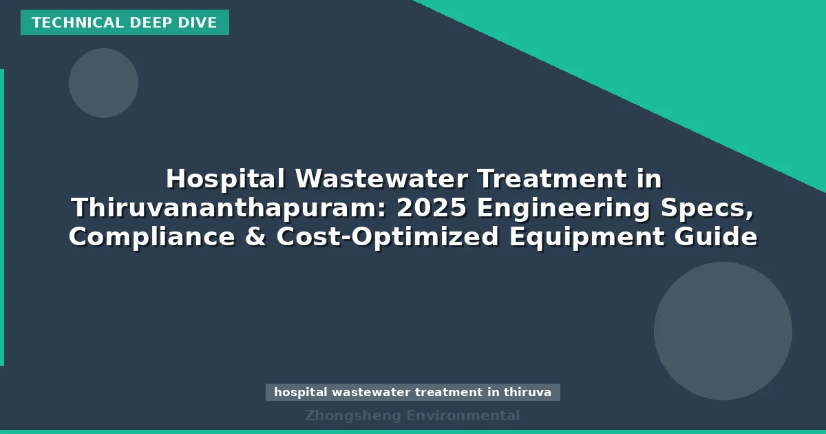 Hospital Wastewater Treatment in Thiruvananthapuram: 2025 Engineering Specs, Compliance & Cost-Optimized Equipment Guide