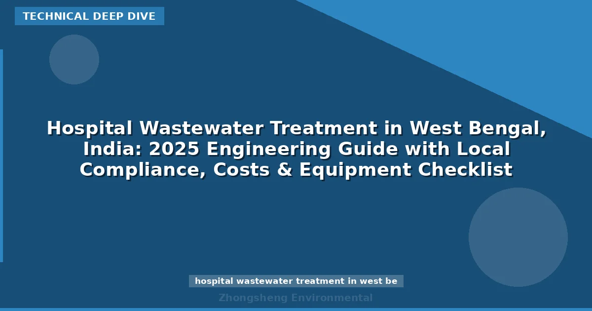 Hospital Wastewater Treatment in West Bengal, India: 2025 Engineering Guide with Local Compliance, Costs & Equipment Checklist