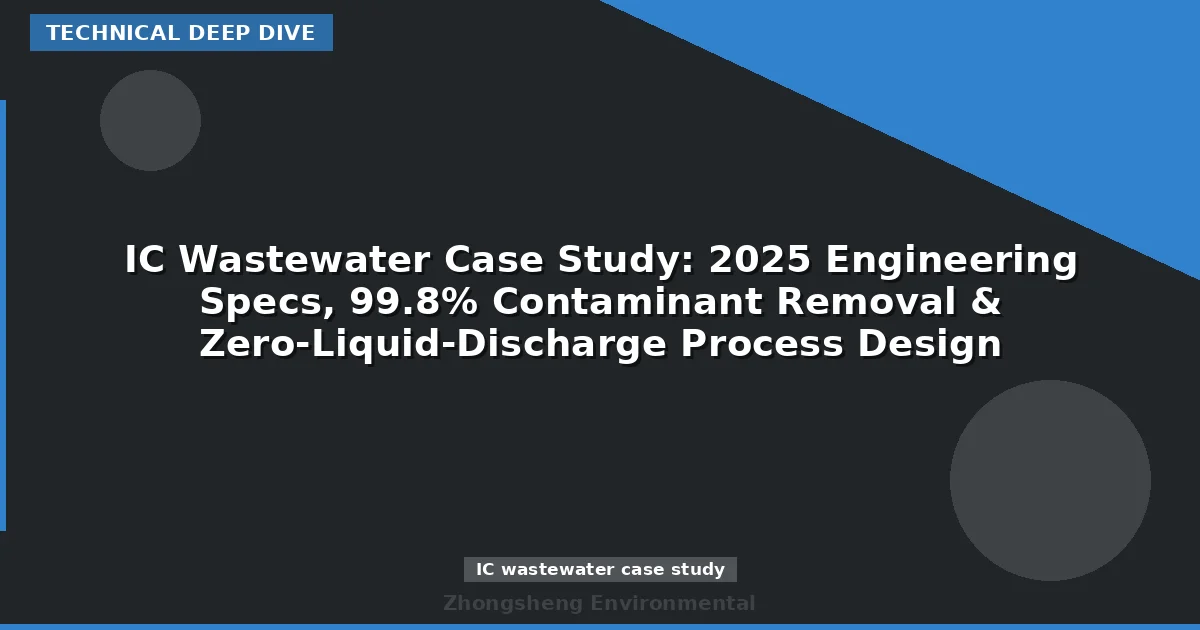 IC Wastewater Case Study: 2025 Engineering Specs, 99.8% Contaminant Removal & Zero-Liquid-Discharge Process Design