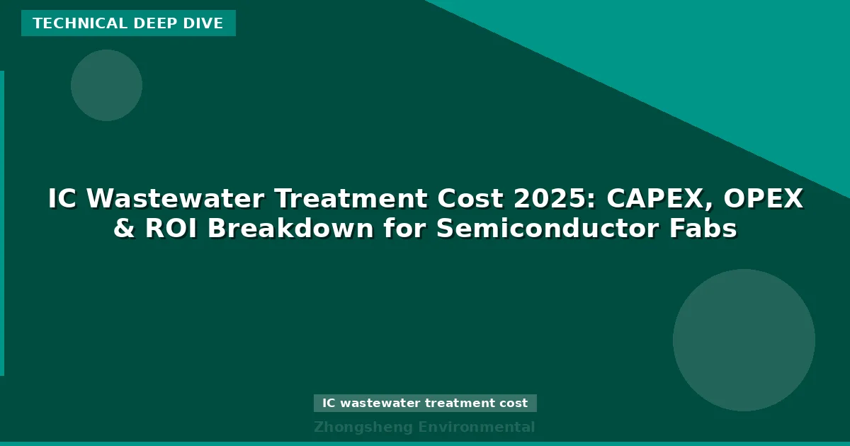 IC Wastewater Treatment Cost 2025: CAPEX, OPEX & ROI Breakdown for Semiconductor Fabs