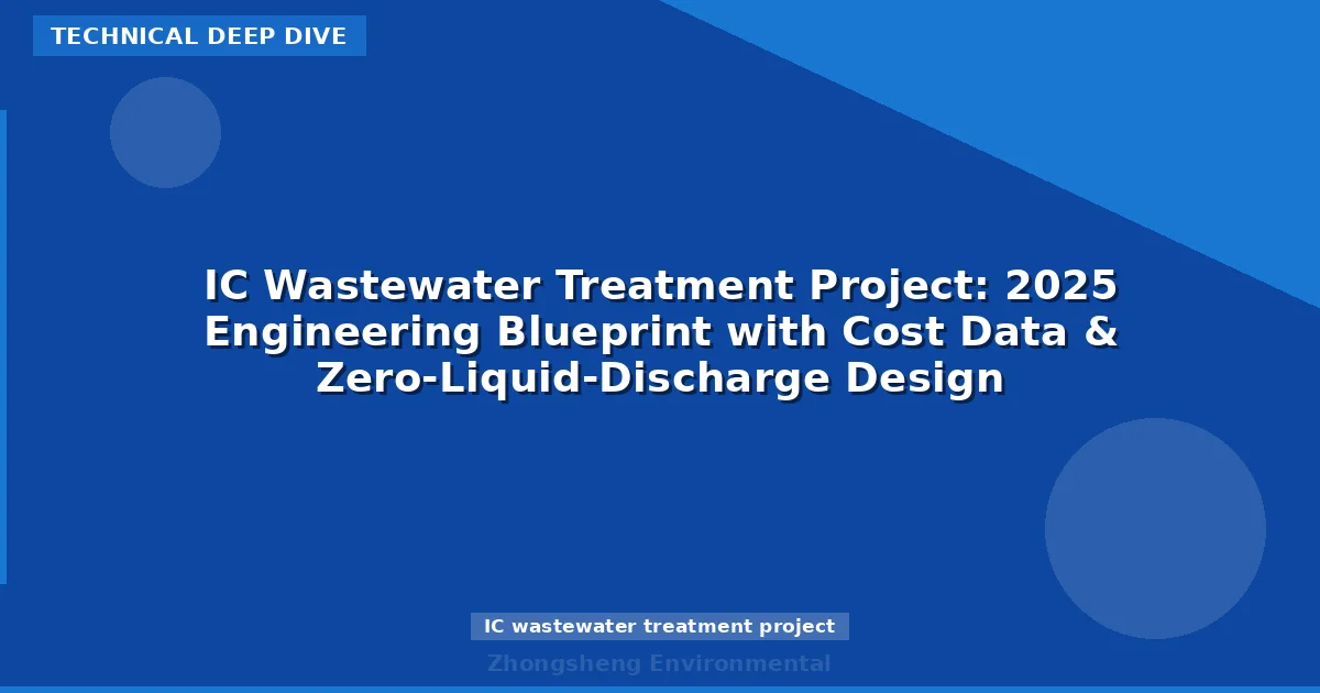 IC Wastewater Treatment Project: 2025 Engineering Blueprint with Cost Data & Zero-Liquid-Discharge Design